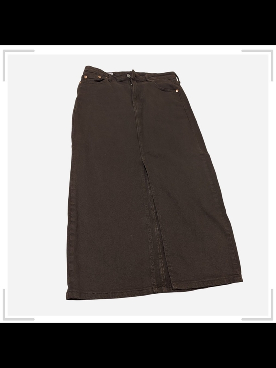GAP Dresses & Skirts - Pre-owned GAP Dark Brown Maxi Skirt with Front Center Slit